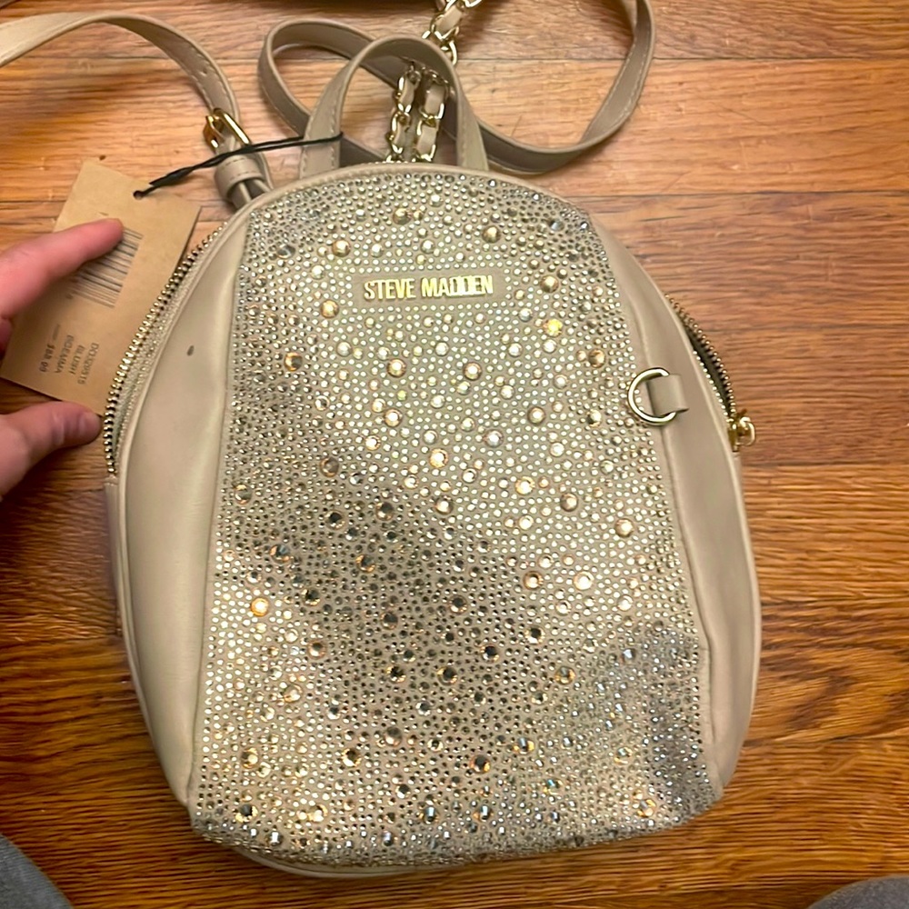 New with tags Steve Madden Backpack fashionable style rhinestone embellished